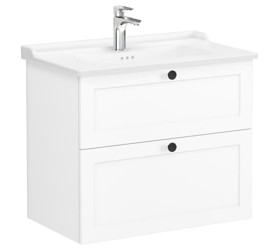 Тумба с раковиной для ванной Vitra Root Classic (Рут Классик) 80 см матовая белая МДФ 68869