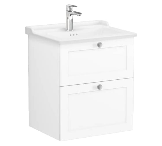 Тумба с раковиной для ванной Vitra Root Classic (Рут Классик) 60 см матовая белая МДФ 68848