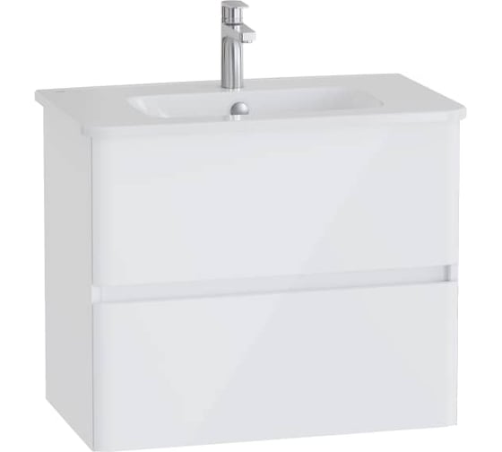 Тумба с раковиной для ванной Vitra Mia Plus Round (Мия Плюс Раунд) 80 см глянцевая белая ДСП 69824