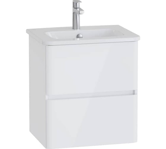 Тумба с раковиной для ванной Vitra Mia Plus Round (Мия Плюс Раунд) 60 см глянцевая белая ДСП 69816