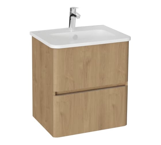 Тумба с раковиной для ванной Vitra Mia Plus Round (Мия Плюс Раунд) 60 см золотой дуб ДСП 69817