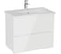 Тумба с раковиной для ванной Vitra Mia Plus Square (Мия Плюс Скуэр) 80 см глянцевая белая ДСП 69742 1