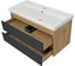 Тумба подвесная Misty Верона -100 2 ящика графит ПВХ + раковина УТ000028648 4