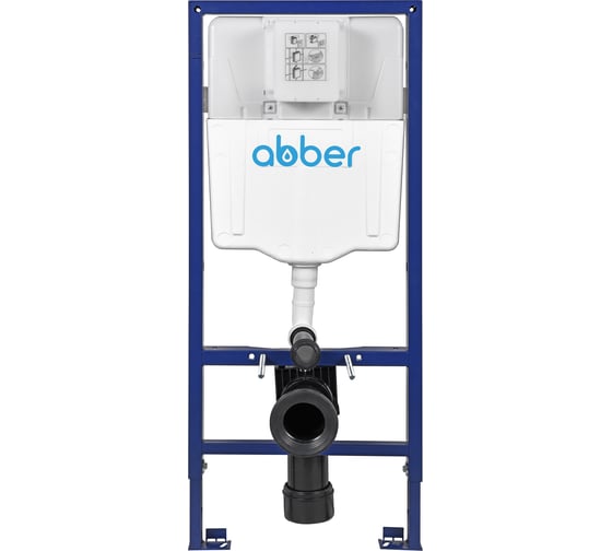 Комплект подвесной унитаз ABBER Rechteck белый, с инсталляцией AC0108, кнопка AC0123MW белая матовая AC1201-AC0108-AC0123MW