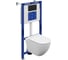 Комплект инсталляции Cersanit BRASKO VORTEX DPL EO slim AQUA 50 PRIME P, кнопка ACCENTO CIRCLE, пластик, черный матовый 69478 1