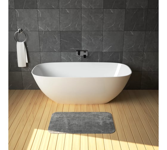 Ванна из искусственного камня ЛИТКАМ SFERA 159.5x79, белый мат LKV-M159.5.79W.SFERA