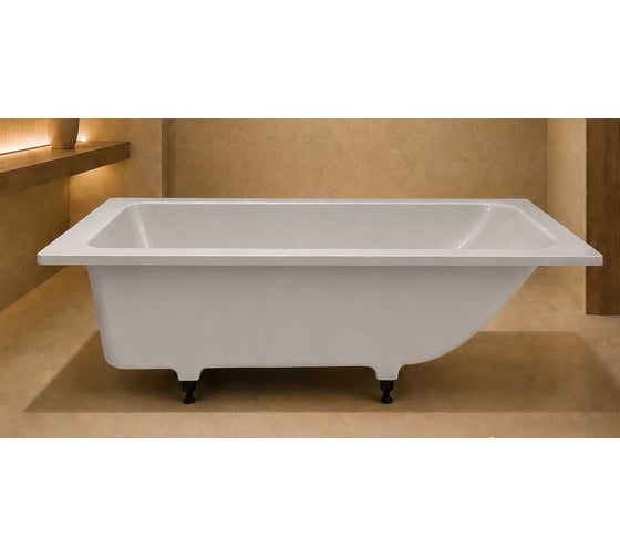 Ванна из искусственного камня ЛИТКАМ SELENA 170x75, серый мат LKV-M170.75G.SELENA