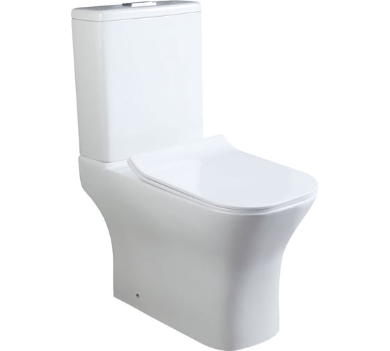 Унитаз AQUATEK ТЕЯ КВАДРО AQ2702T-00 напольный с бачком 640x340x830 мм, универсальный выпуск, крышка-сиденье дюропласт с меxанизмом плавного закрывания 00000153218 1