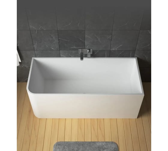 Ванна из искусственного камня ЛИТКАМ Relax 156x70, белый матовый LKV-M156.70W.RELAX