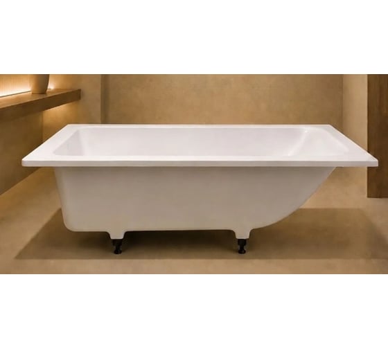 Ванна из искусственного камня ЛИТКАМ Selena 170x75, белый матовый LKV-M170.75W.SELENA