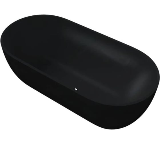 Ванна из искусственного камня ЛИТКАМ AURA 169x81, черная, глянец LKV-M169.81B.AURA 1