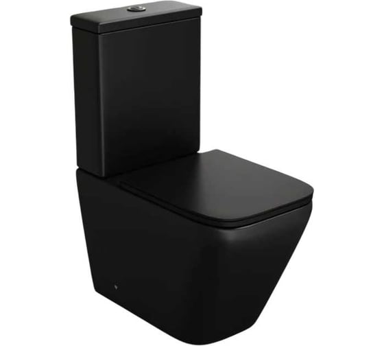 Унитаз напольный безободковый Teymi Helmi Vortex Black, торнадо, быстросъемное сиденье с микролифтом T40328 ЦБ-00305158 1