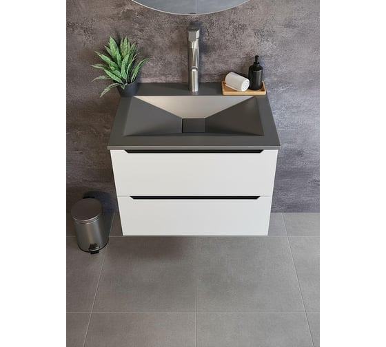Раковина для ванной Uperwood Geo_80 см, графит uperwood RGeo80g 1