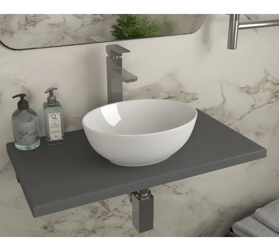 Раковина накладная овальная Bauedge BAU Nimb 34.5x26.5, белая JIE0011