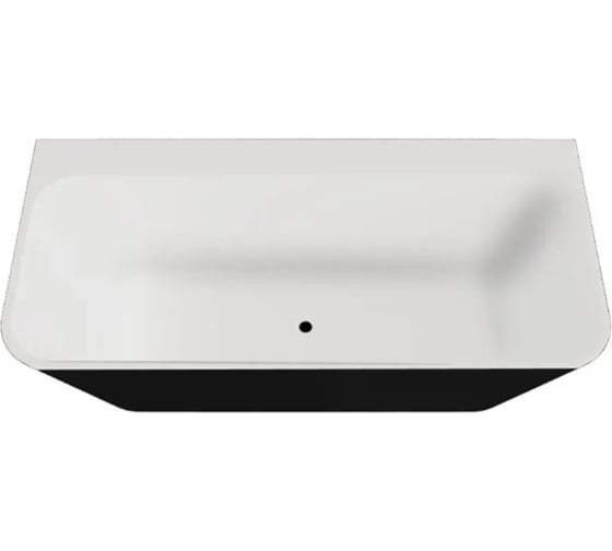 Ванна из искусственного камня ЛИТКАМ ELITE 180x86, черно-белая, матовая LKV-M180.86BW.ELITE