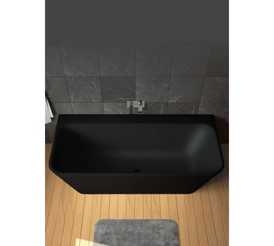 Ванна из искусственного камня ЛИТКАМ ELITE 180x86, черная, матовая LKV-M180.86B.ELITE