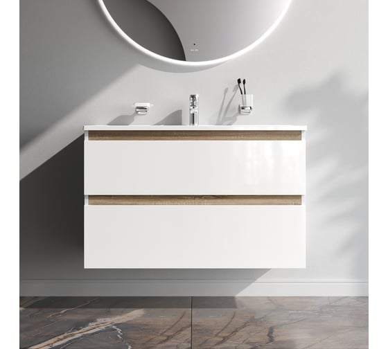 База с раковиной AM.PM X-Joy подвесная 100 см 2 ящика белый глянец M85A-FHX1002-WC1002WG