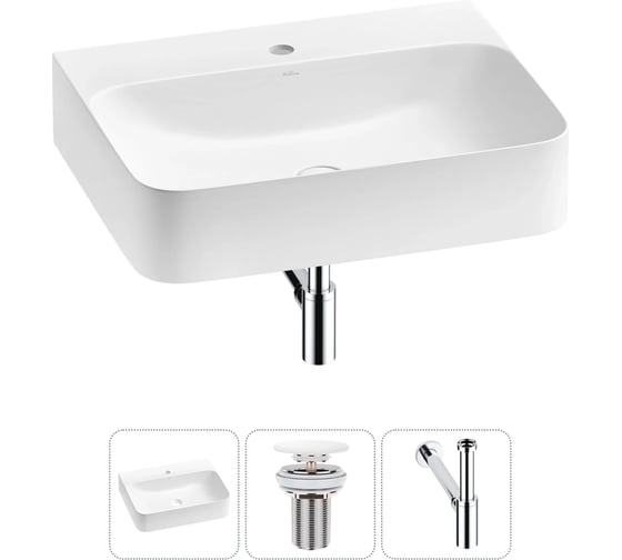 Накладная/подвесная раковина Wellsee Clermont 60x47 см 20220301R