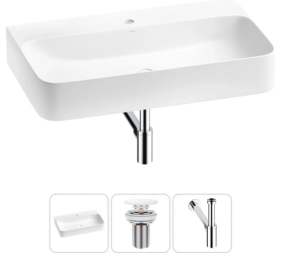 Накладная/подвесная раковина Wellsee Clermont 80x47 см 20220361R
