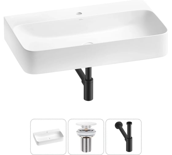 Накладная/подвесная раковина Wellsee Clermont 80x47 см 20220362R