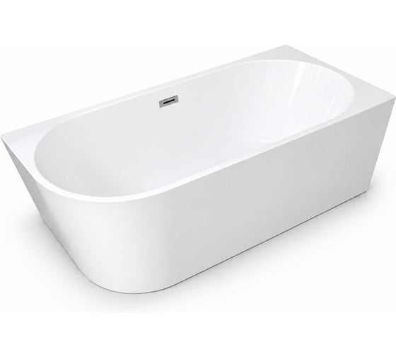 Ванна акриловая приставная Bauedge BAUCERAMIC Гранде 1700x800 мм, белая, со сливом-переливом XD0001-R