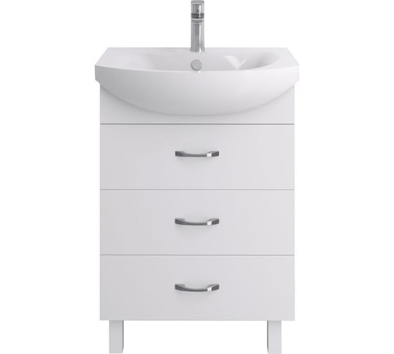 Тумба с раковиной Santek Лайт 60 3 ящика, Раковина Балтика 60, 1WH502049