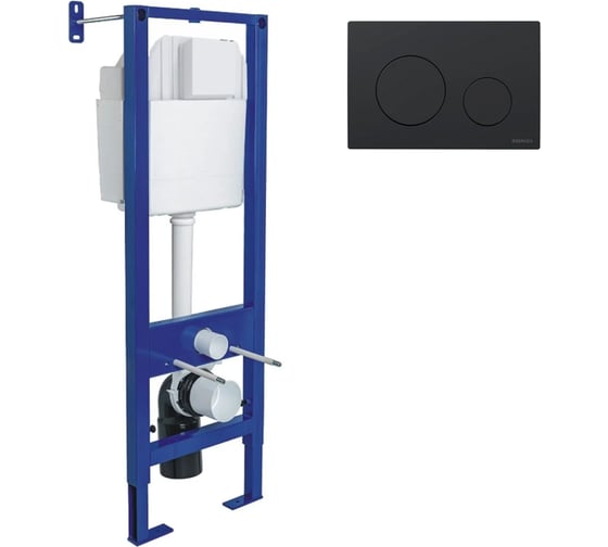 Инсталляция для унитаза Berges ATOM 410, кнопка Ring черная Soft Touch 040368