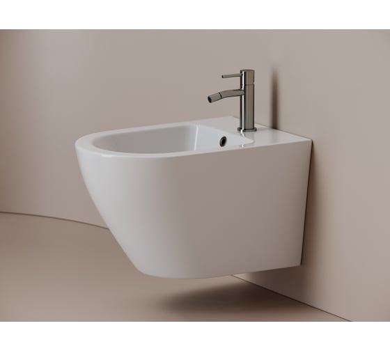 Биде подвесное Ceramicanova Whirl с крепежом для скрытого монтажа белый CN11008