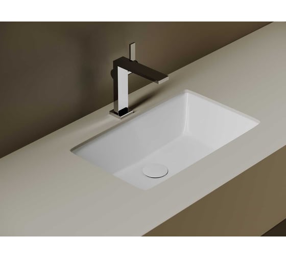 Раковина встраиваемая снизу Ceramicanova Era 525x345x175 мм, с переливом, белая CN15004 1