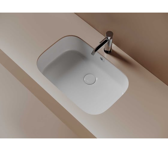 Раковина встраиваемая снизу Ceramicanova Era 570x395x195 мм, с переливом, белая CN15006
