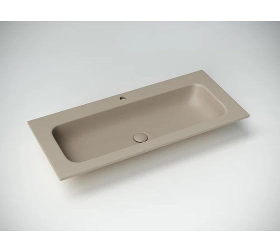 Раковина накладная Ceramicanova Grace 1010x457x137 мм, прямоугольная, с отверстием под смеситель, капучино матовый CN7013MC