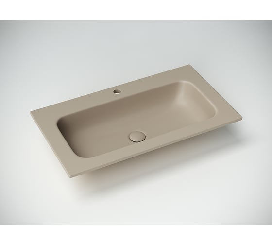 Раковина накладная Ceramicanova Grace прямоугольная, с отверстием под смеситель, 810_457_137 мм, цвет капучино матовый, CN7012MC 1