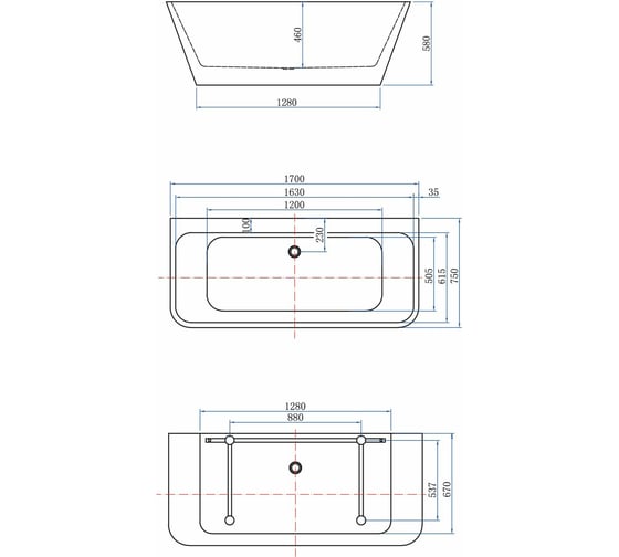 Акриловая ванна Aquanet Family Perfect 170x75 13775 Gloss Finish 00292986