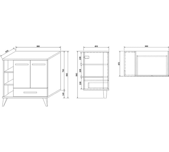 Тумба Sanflor Ингрид 80 швейцарский вяз, белый и умывальник PLAZA 55x36 С12474