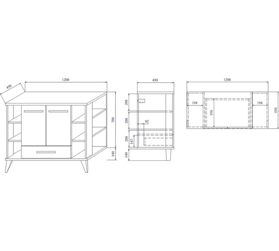 Тумба Sanflor Ингрид 120 швейцарский вяз, белый и умывальник PLAZA 55x36 С12472