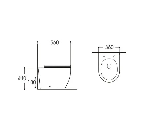 Напольный приставной безободковый унитаз AQUATEK 560х360х410 мм AQ1902-00 00000107113