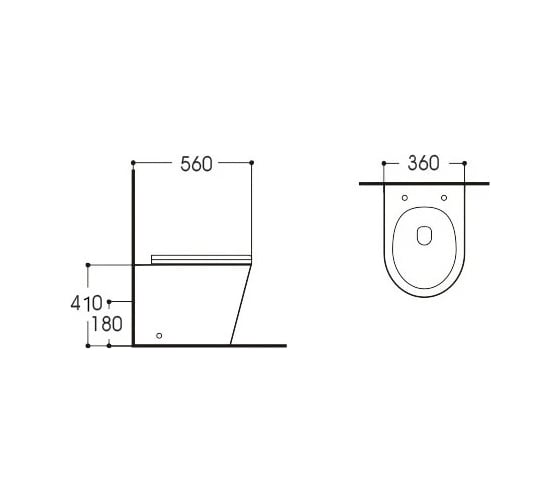 Напольный приставной безободковый унитаз AQUATEK 560х360х410 мм AQ1906-00 00000107120