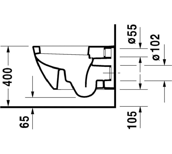 Подвесной унитаз Duravit 365x540 мм, с вертикальным смывом 2221090000 00000030461