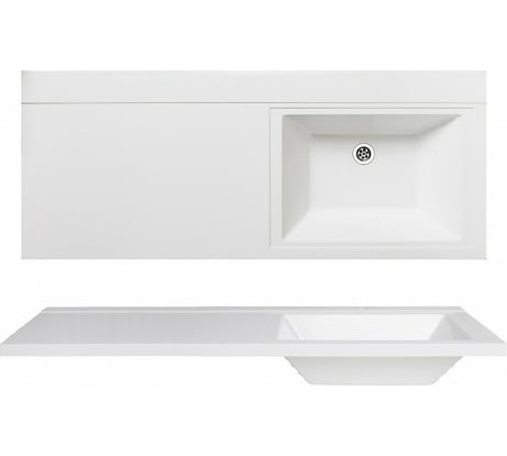 Мебельный умывальник RUNO Гамма 120 лайт левое крыло, белый 00-00001025