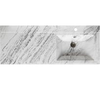 Мебельный умывальник RUNO SoloGrande Гамма 120 левое крыло, белый мрамор УТ000003590