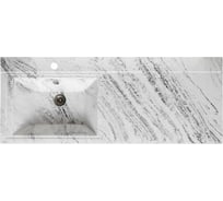 Мебельный умывальник RUNO SoloGrande Гамма 120 правое крыло, белый мрамор УТ000003591