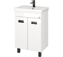 Тумба с раковиной Onika Балтика-Квадро Black 55 напольная, белая 105552