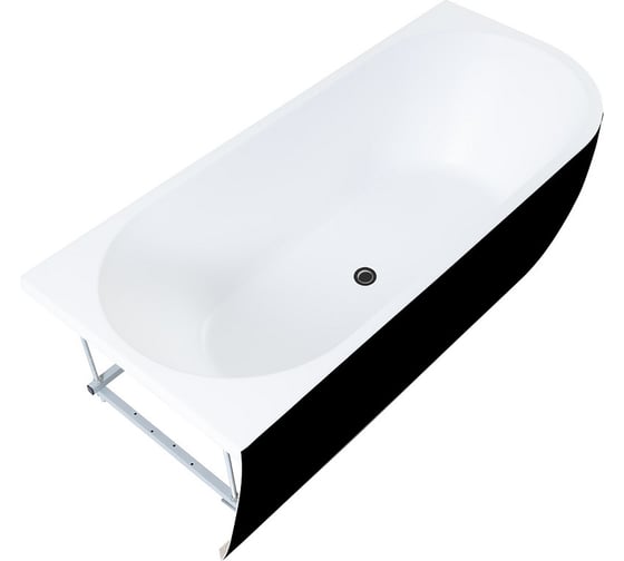 Ванна Aquanet 1800x800 мм, акрил, слив-перелив, белый/черный матовый Black matte 00293076 1