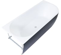 Ванна Aquanet A 1800x800 мм, акрил, слив-перелив, белый матовый/черный матовый Black matte 00293077