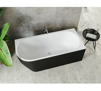 Ванна Aquanet 1800x800 мм, акрил, слив-перелив, белый матовый/черный матовый Black matte 00293079
