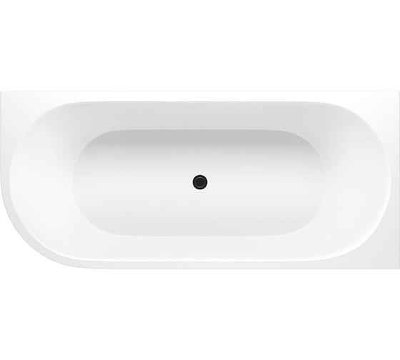 Ванна Aquanet 1800x800 мм, акрил, слив-перелив, белый матовый/черный матовый Black matte 00293079