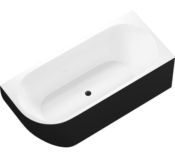 Ванна Aquanet 1800x800 мм, акрил, слив-перелив, белый матовый/черный матовый Black matte 00293079