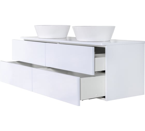 Подвесная тумба с 2-мя раковинами ORANGE Otto Ot-130TuMDF+B08-360W
