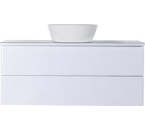 Подвесная тумба с раковиной ORANGE Ot-100TuGLASS+B08-360W