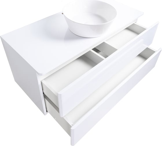 Подвесная тумба с раковиной ORANGE Otto Ot-100TuMDF+B08-360W